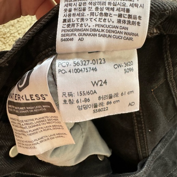 Levi’s 501 black denim shorts size 24 - Picture 6 of 6